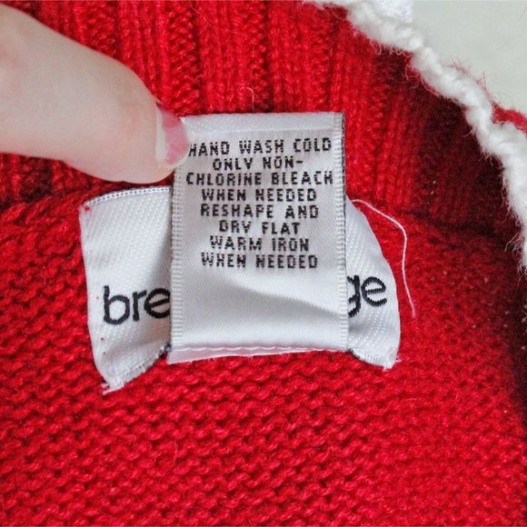 Breckenridge vintage 90s red Christmas snowman quarter zip sweater size petite M - Picture 9 of 9